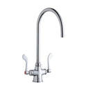 Elkay Single Hole with Concealed Deck Laminar Flow Faucet with 8" Gooseneck Spout 4" Wristblade Handles Chrome LK500LGN08T4