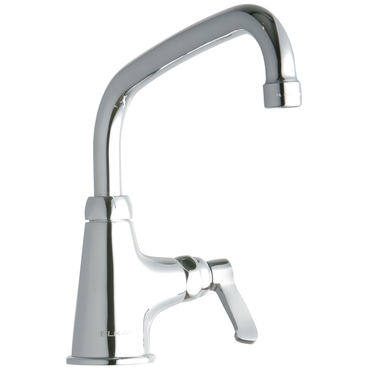 Elkay Single Hole with Single Control Faucet with 8" Arc Tube Spout 2" Lever Handle Chrome LK535AT08L2