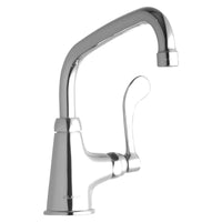 Elkay Single Hole with Single Control Faucet with 8" Arc Tube Spout 4" Wristblade Handle Chrome LK535AT08T4