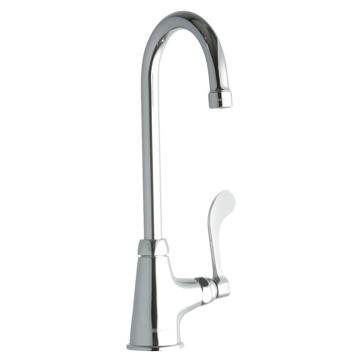 Elkay Single Hole with Single Control Faucet with 5" Gooseneck Spout 4" Wristblade Handle Chrome LK535GN05T4