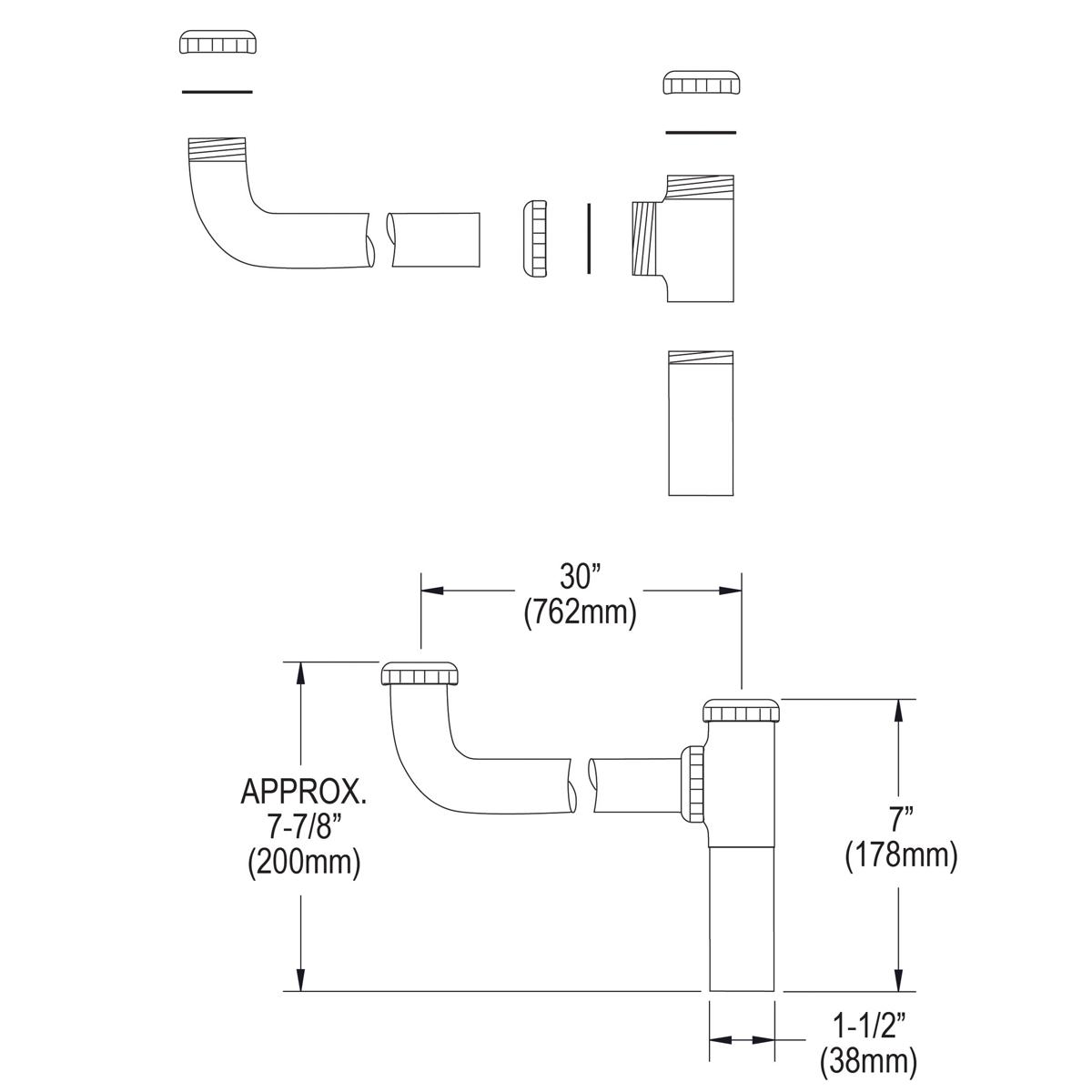 Elkay Drain Fitting End Outlet for Double Bowl Sinks LK53