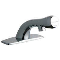 Elkay Single Hole Deck Mount Metered Lavatory Faucet with Cast Fixed Spout Push Button Handle with Escutcheon Chrome LK652