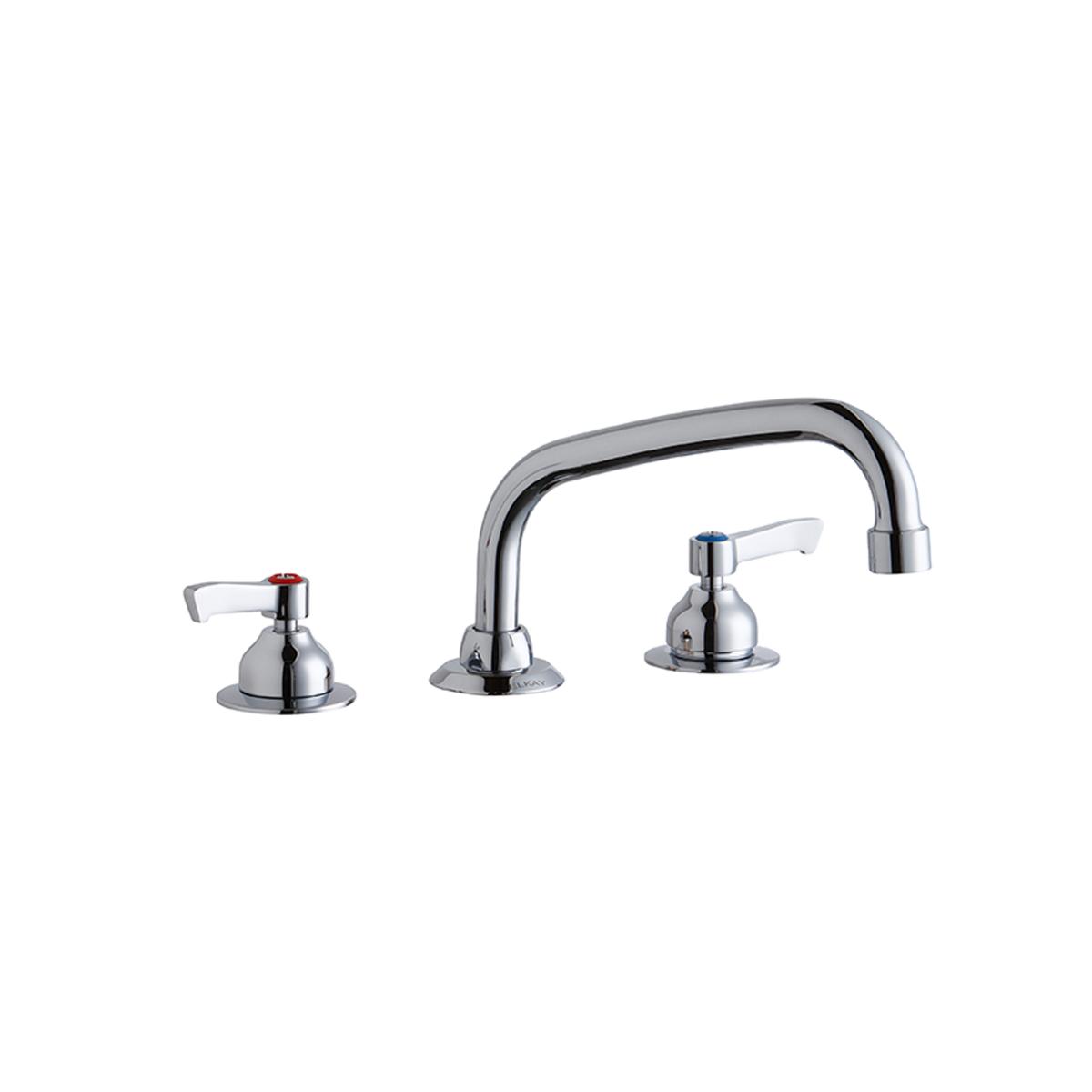 Elkay 8" Centerset with Concealed Deck Faucet with 8" Arc Tube Spout 2" Lever Handles Chrome LK800AT08L2