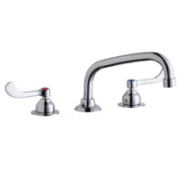 Elkay 8" Centerset with Concealed Deck Faucet with 8" Arc Tube Spout 4" Wristblade Handles Chrome LK800AT08T4