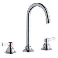 Elkay 8" Centerset with Concealed Deck Faucet with 5" Gooseneck Spout 2" Lever Handles Chrome LK800GN05L2