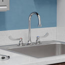 Elkay 8" Centerset with Concealed Deck Faucet with 5" Gooseneck Spout 4" Wristblade Handles Chrome LK800GN05T4