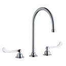 Elkay 8" Centerset with Concealed Deck Faucet with 8" Gooseneck Spout 6" Wristblade Handles Chrome LK800GN08T6