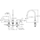 Elkay 8" Centerset with Concealed Deck Faucet with 8" Gooseneck Spout 6" Wristblade Handles Chrome LK800GN08T6