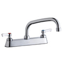 Elkay 8" Centerset with Exposed Deck Faucet with 8" Arc Tube Spout 2" Lever Handles Chrome LK810AT08L2