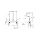 Elkay 8" Centerset with Exposed Deck Faucet with 4" Gooseneck Spout 4" Wristblade Handles Chrome LK810GN04T4