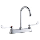 Elkay 8" Centerset with Exposed Deck Faucet with 5" Gooseneck Spout 6" Wristblade Handles Chrome LK810GN05T6