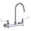 Elkay Scrub/Handwash 8" Centerset Wall Mount Faucet w/5" Gooseneck Spout 4" Wristblade Handles 1/2in Offset Inlet LK940GN05T4H
