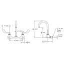 Elkay Scrub/Handwash 8" Centerset Wall Mount Faucet w/5" Gooseneck Spout 4" Wristblade Handles 1/2in Offset Inlet LK940GN05T4H