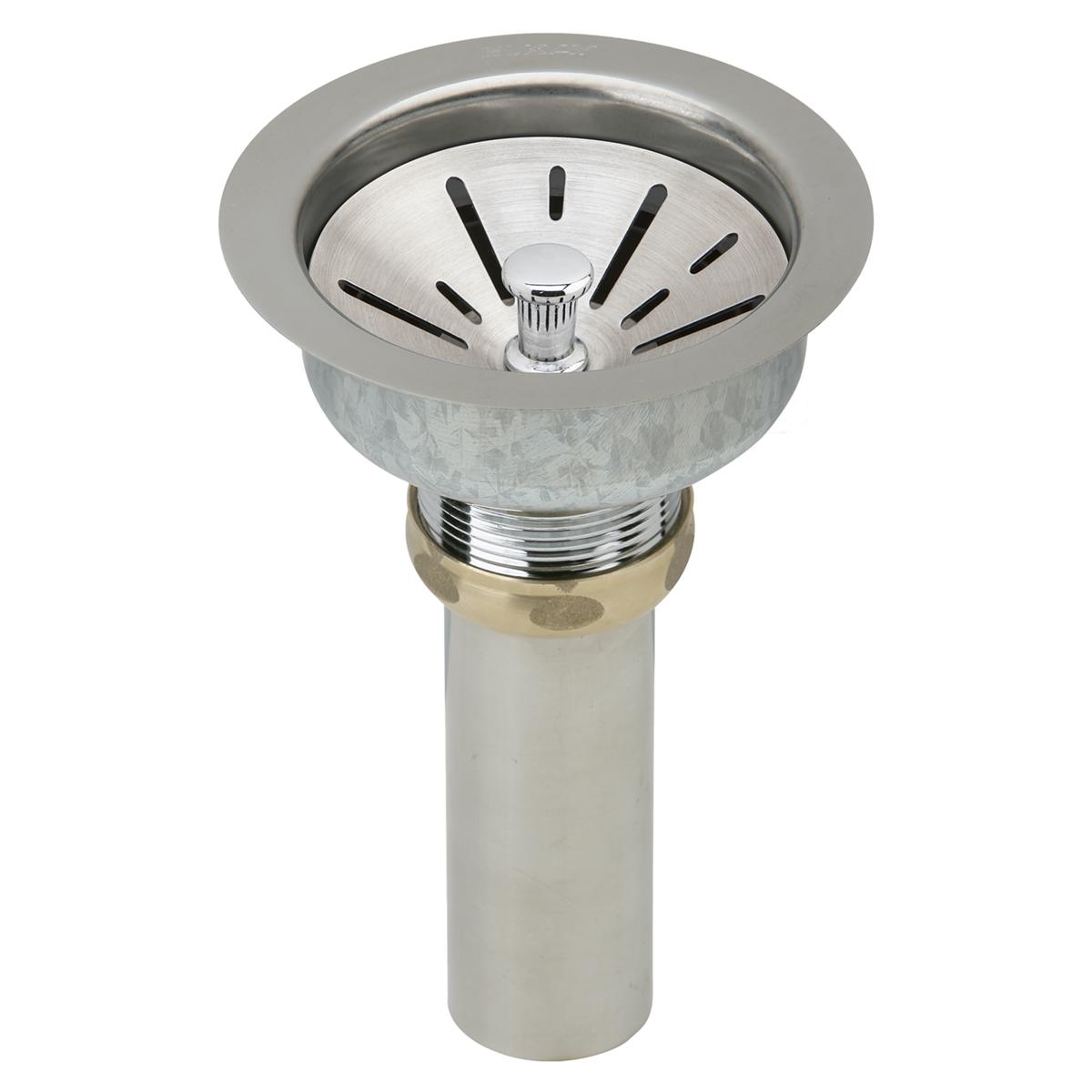 Elkay Deluxe Drain Kit with Satin Finish 3-1/2 Type 304 Stainless Steel Body for Fireclay Sinks LK99FCS