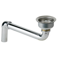 Elkay 3-1/2" Drain Fitting" Stainless Steel Body, Strainer Basket and Offset Tailpiece LKAD35