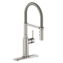 Elkay LKAV1061LS Lead-Free Avado Single Hole Kitchen Faucet with Semi-professional Spout and Forward Only Lever Handle Lustrous Steel