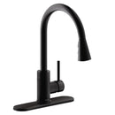Elkay LKAV3031MB Lead-Free Avado Single Hole Kitchen Faucet with Pull-down Spray and Forward Only Lever Handle Matte Black