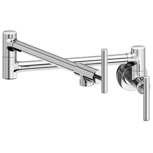 Elkay Avado Wall Mount Single Hole Pot Filler Kitchen Faucet with Lever Handles Chrome LKAV4091CR