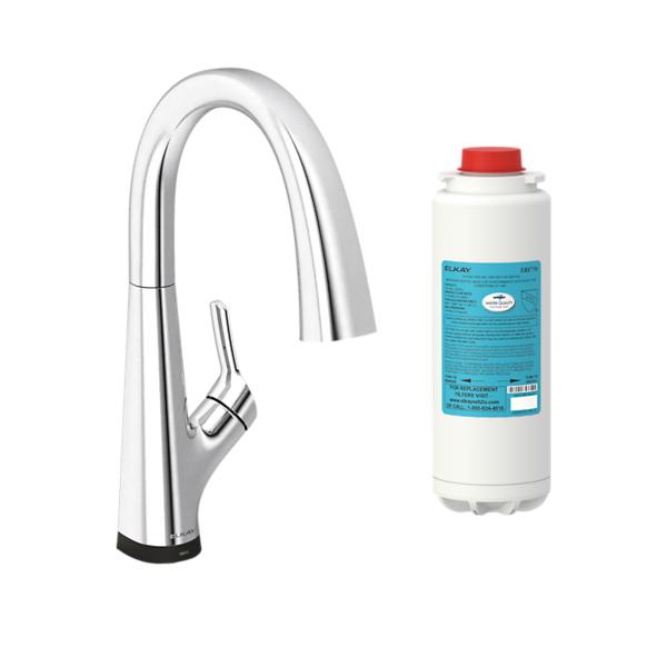 ELKAY Single Hole 2 in 1 Filtered Drinking Water Kitchen Faucet Chrome LKAV7051FCR