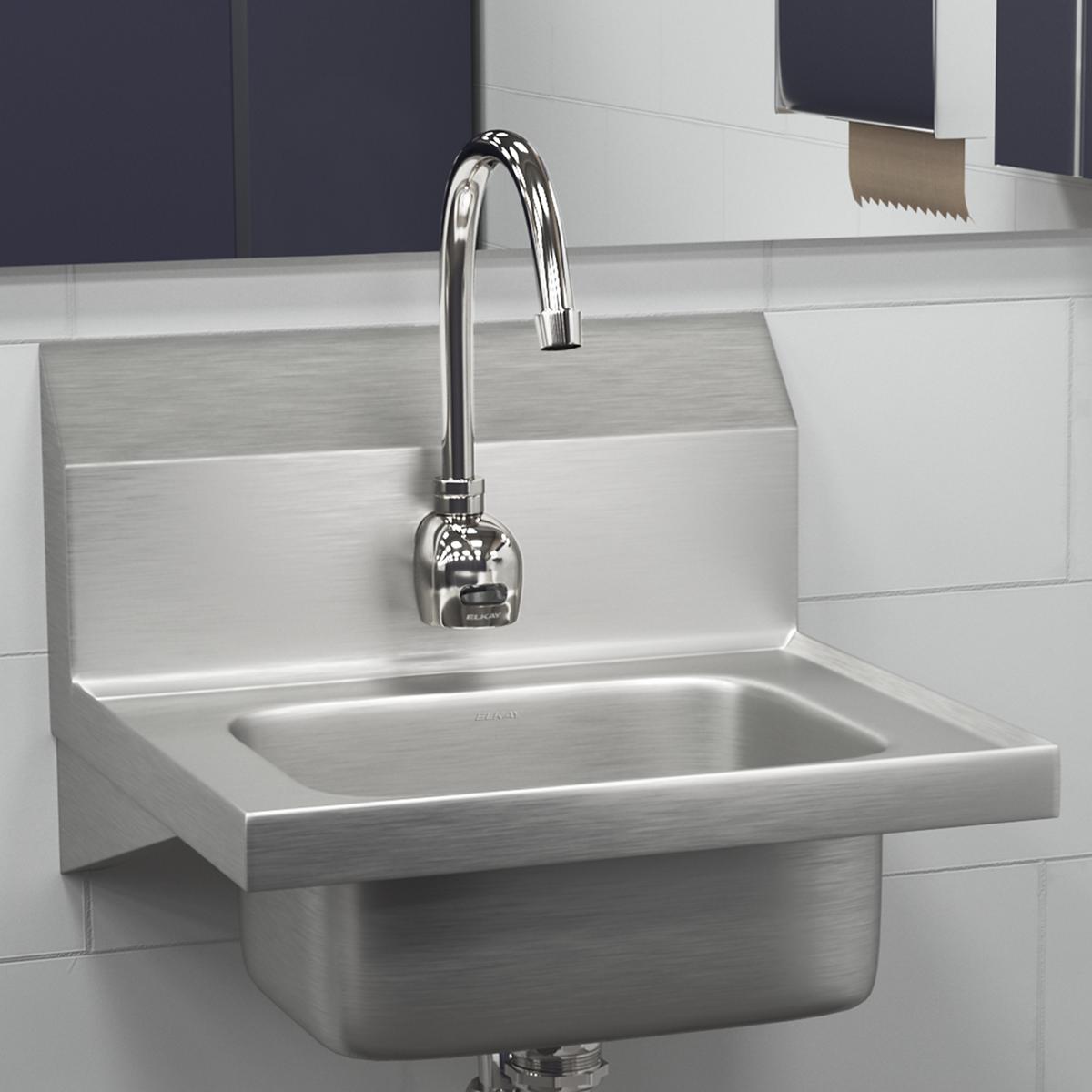 Elkay Stainless Steel 16-3/4" x 15-1/2" x 13", Single Bowl Wall Hung Handwash Sink CHS17161