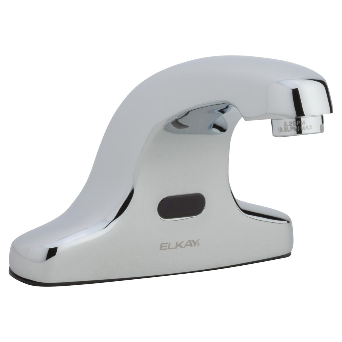 Elkay Commercial Electronic Lavatory Battery Powered Deck Mount Faucet with Cast Fixed Spout Chrome LKB737C