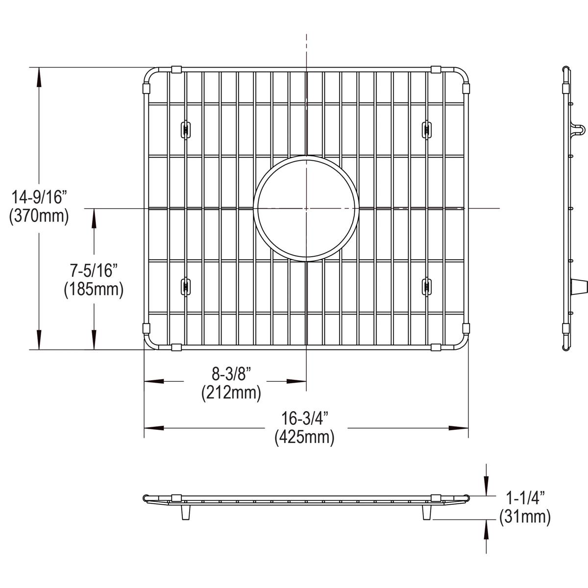 Elkay Stainless Steel 16-3/4" x 14-9/16" x 1-5/16" Bottom Grid LKBG1715SS