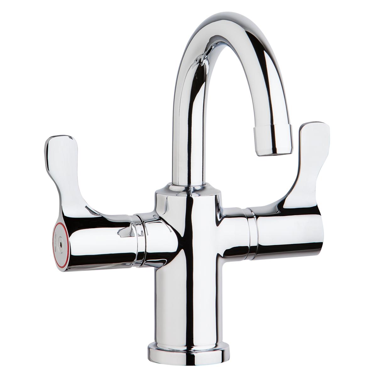 Elkay Single Hole 8-5/8" Deck Mount Faucet with Gooseneck Spout Twin Lever Handles Chrome LKD20888C