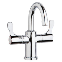 Elkay Single Hole 8-5/8" Deck Mount Faucet with Gooseneck Spout Twin Lever Handles Chrome LKD20888C