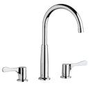 Elkay 8" Centerset Concealed Deck Mount Faucet with Gooseneck Spout and 4" Lever Handles + Stop Chrome LKD232SBH5C