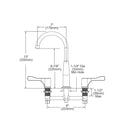 Elkay 8" Centerset Concealed Deck Mount Faucet with Gooseneck Spout and 4" Lever Handles + Stop Chrome LKD232SBH5C