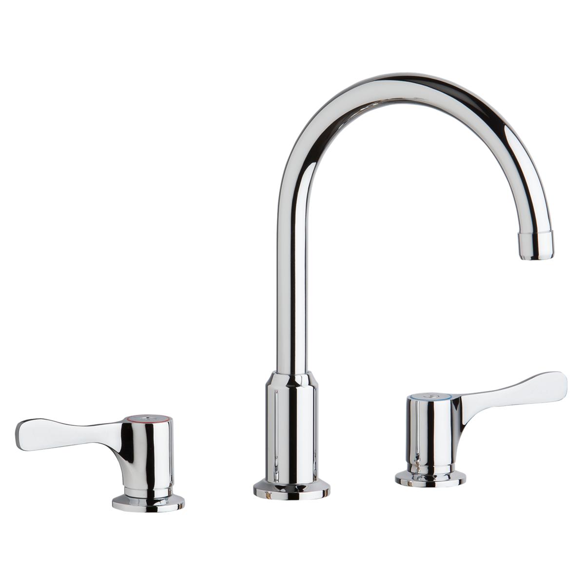 Elkay 8" Centerset Concealed Deck Mount Faucet with Arc Spout and 4" Lever Handles Chrome LKD2439BHC