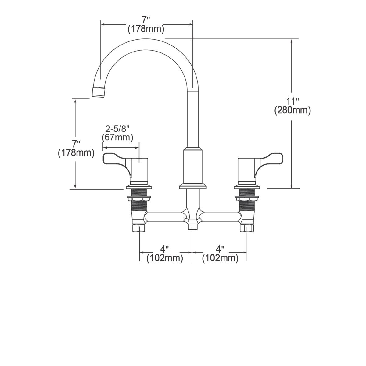 Elkay 8" Centerset Concealed Deck Mount Faucet with Arc Spout and 2-5/8" Lever Handles Chrome LKD2439C