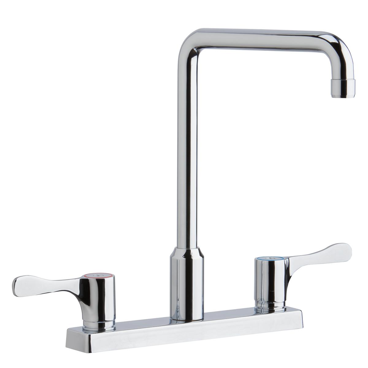 Elkay 8" Centerset Exposed Deck Mount Faucet with Arc Spout and 4" Lever Handles Chrome LKD2442BHC
