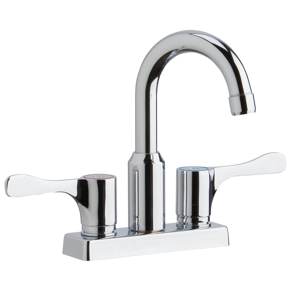 Elkay 4" Centerset Exposed Deck Mount Faucet with Arc Spout and 4" Lever Handles LKD24898BHC