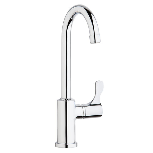Elkay Single Hole 12-1/2" Vandal Resistant Deck Mount Faucet with Gooseneck Spout Lever Handle on Right Side Chrome LKDVR208513C