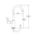 Elkay Single Hole 12-1/2" Vandal Resistant Deck Mount Faucet with Gooseneck Spout Lever Handle on Right Side Chrome LKDVR208513C