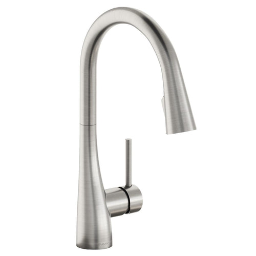Elkay LKGT4083LS Lead-Free Gourmet Single Hole Kitchen Faucet with Pull-down Spray and Forward Only Lever Handle Lustrous Steel