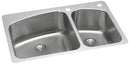 Elkay 18 Gauge Stainless Steel 33" x 22" x 9" Double Bowl Dual Mount Kitchen Sink Kit LKHSR2509RPDX