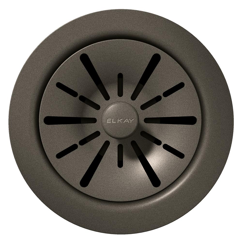 Elkay Quartz Perfect Drain 3-1/2" Polymer Disposer Flange with Removable Basket Strainer and Rubber Stopper Chestnut LKPDQD1CN