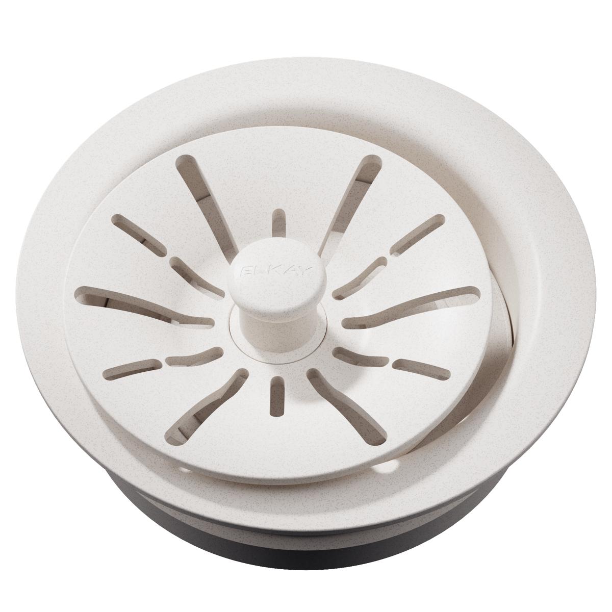 Elkay Quartz Perfect Drain 3-1/2" Polymer Disposer Flange with Removable Basket Strainer and Rubber Stopper Ricotta LKPDQD1RT