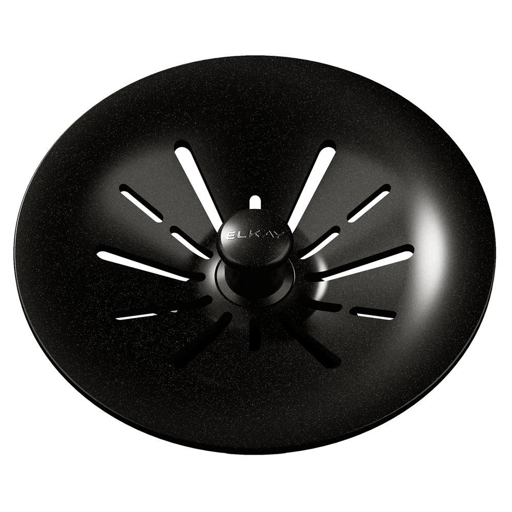 Elkay Quartz Perfect Drain 3-1/2" Removable Polymer Basket Strainer and Rubber Stopper Caviar LKPDQSCA
