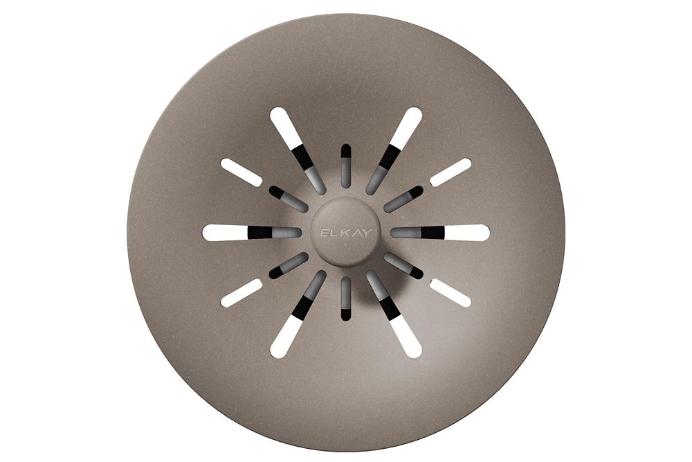 Elkay Quartz Perfect Drain 3-1/2" Removable Polymer Basket Strainer and Rubber Stopper Silvermist LKPDQSSM