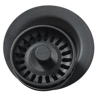 Elkay Polymer 3-1/2" Disposer Flange with Removable Basket Strainer and Rubber Stopper Black LKQD35BK