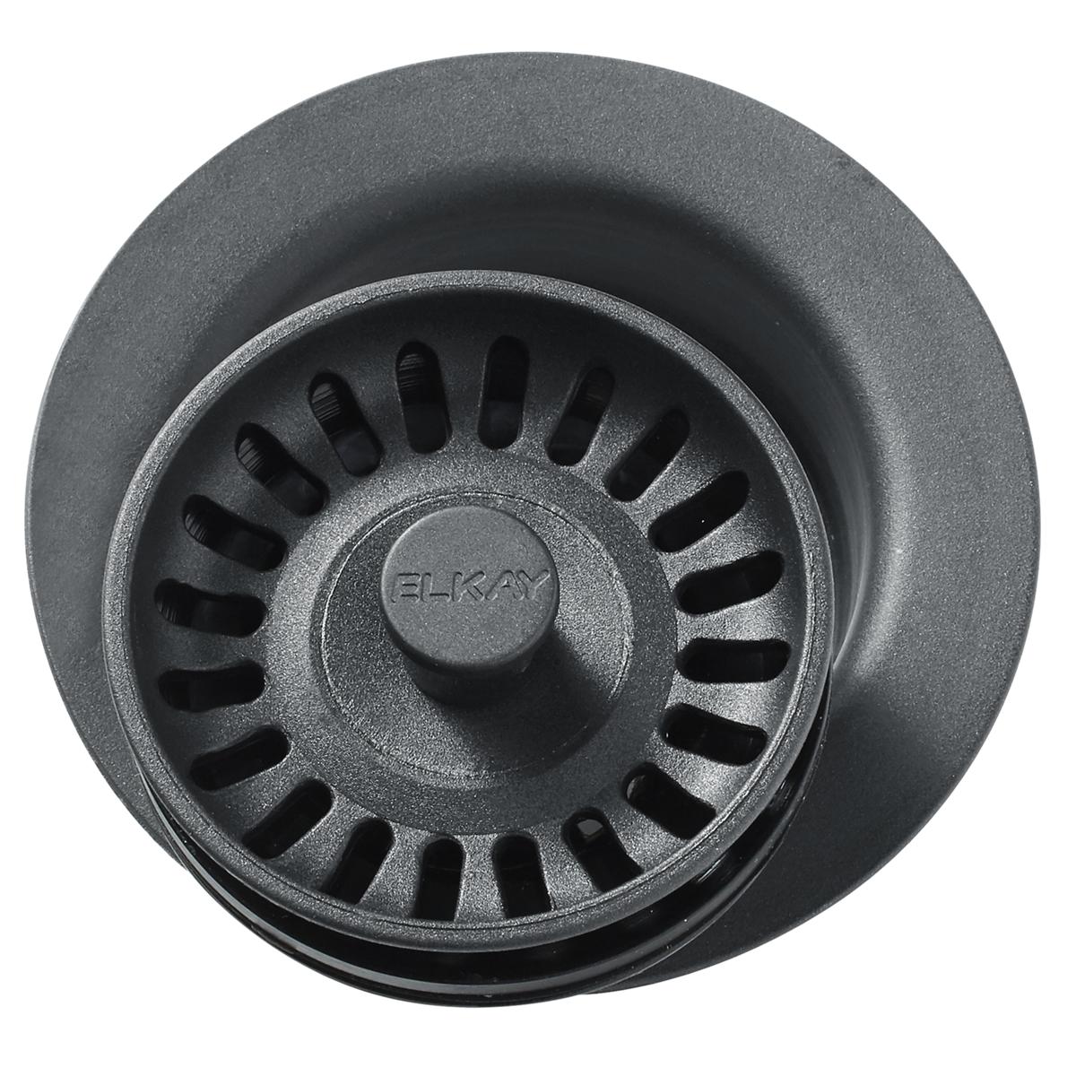 Elkay Polymer 3-1/2" Disposer Flange with Removable Basket Strainer and Rubber Stopper Dusk Gray LKQD35GY