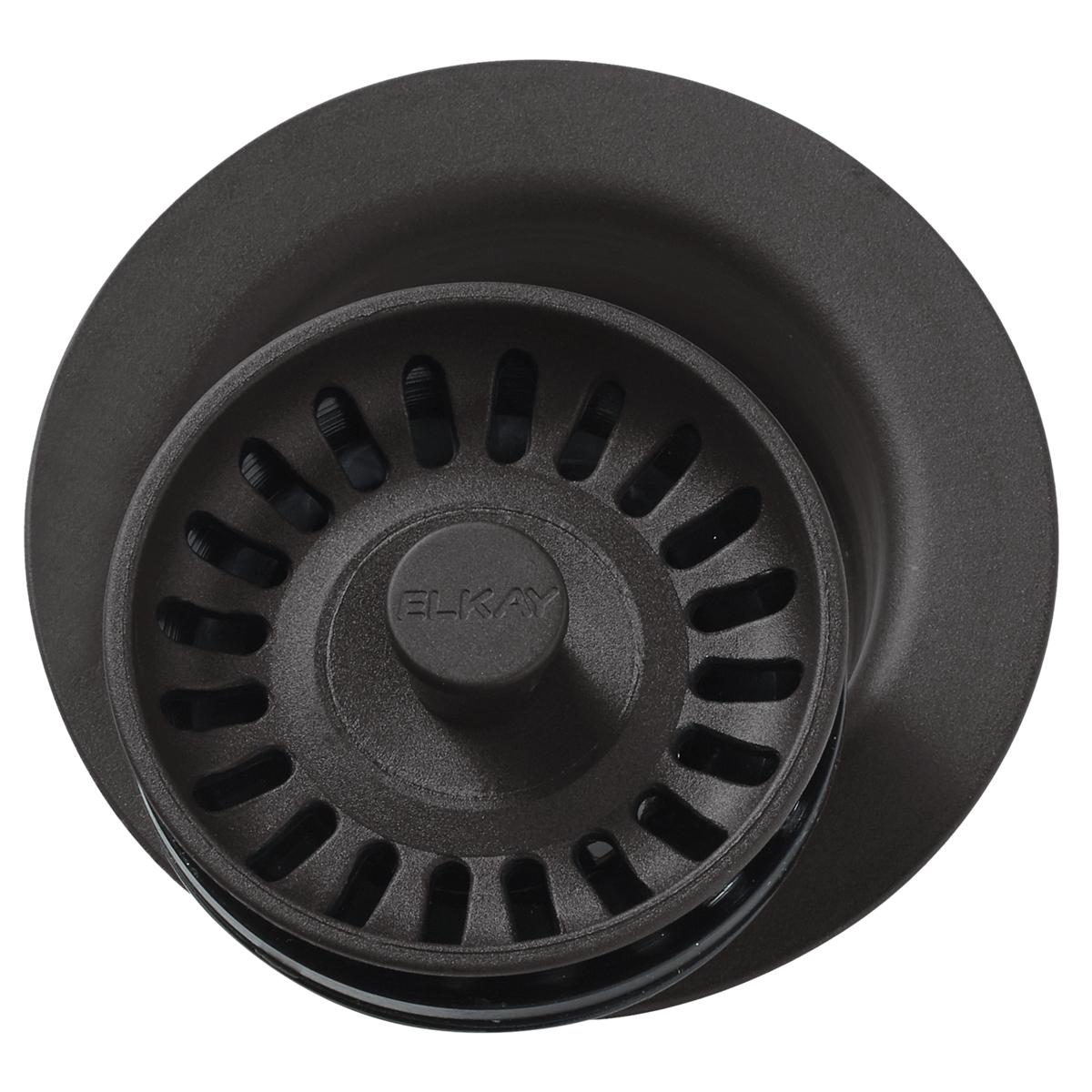 Elkay Polymer 3-1/2" Disposer Flange with Removable Basket Strainer and Rubber Stopper Mocha LKQD35MC