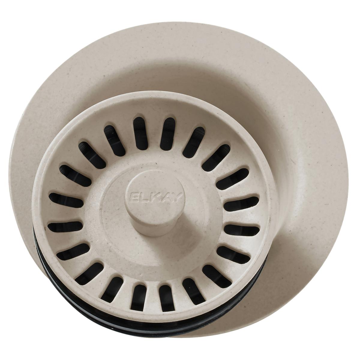 Elkay Polymer 3-1/2" Disposer Flange with Removable Basket Strainer and Rubber Stopper Putty LKQD35PT
