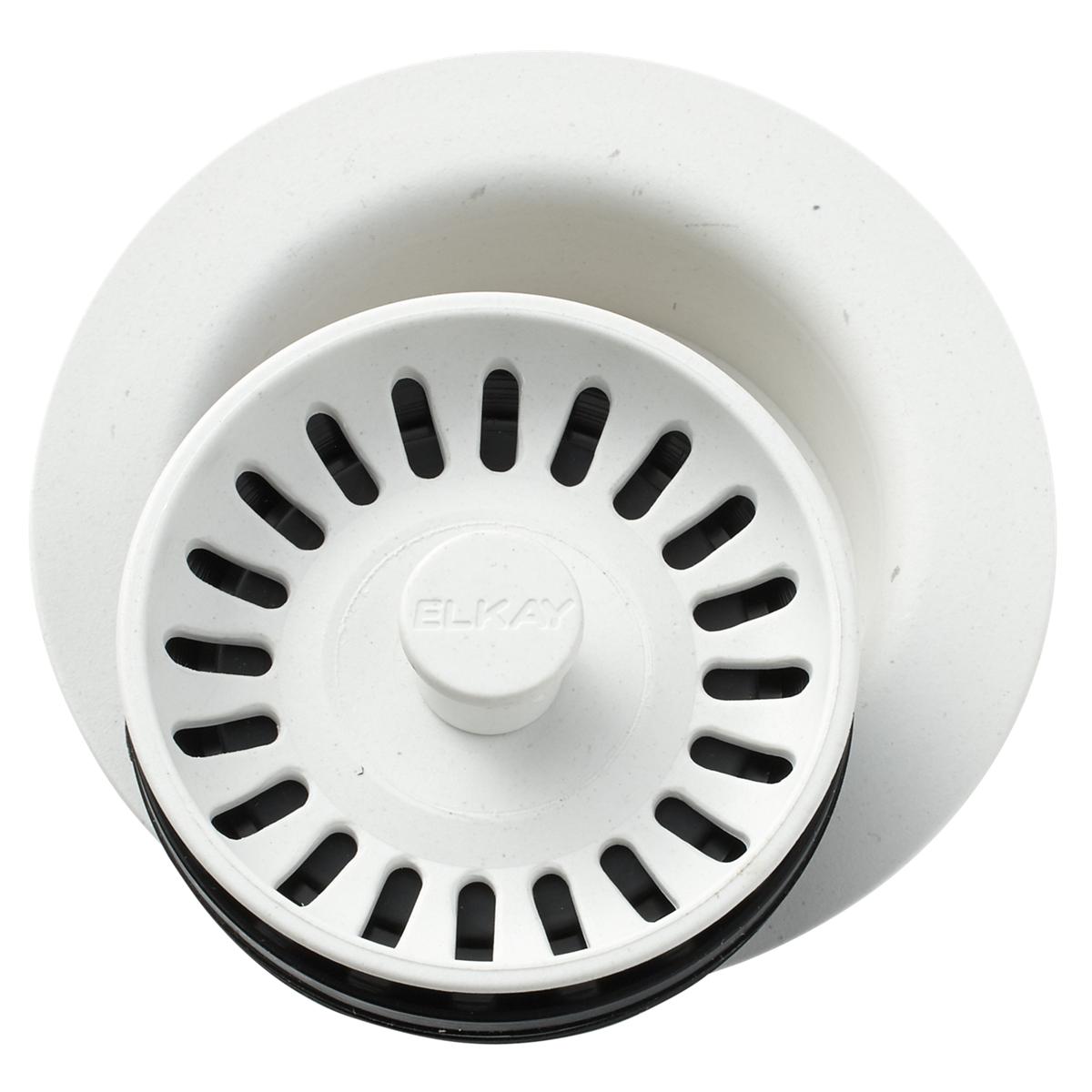 Elkay Polymer 3-1/2" Disposer Flange with Removable Basket Strainer and Rubber Stopper Ricotta LKQD35RT