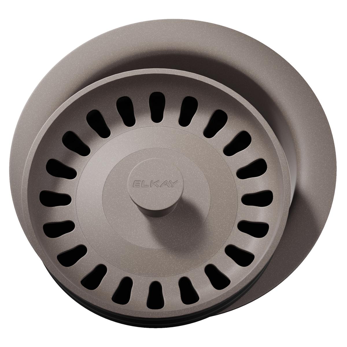 Elkay Polymer 3-1/2" Disposer Flange with Removable Basket Strainer and Rubber Stopper Silvermist LKQD35SM
