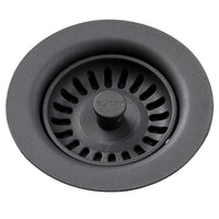 Elkay Polymer Drain Fitting with Removable Basket Strainer and Rubber Stopper Charcoal LKQS35CH