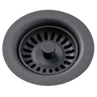 Elkay Polymer Drain Fitting with Removable Basket Strainer and Rubber Stopper Dusk Gray LKQS35GY
